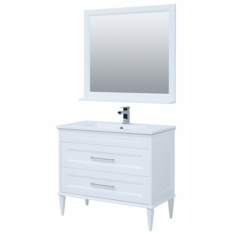 Комплект мебели для ванной Aquanet Бостон M 100 258284 подвесной Белый матовый - фотография № 11