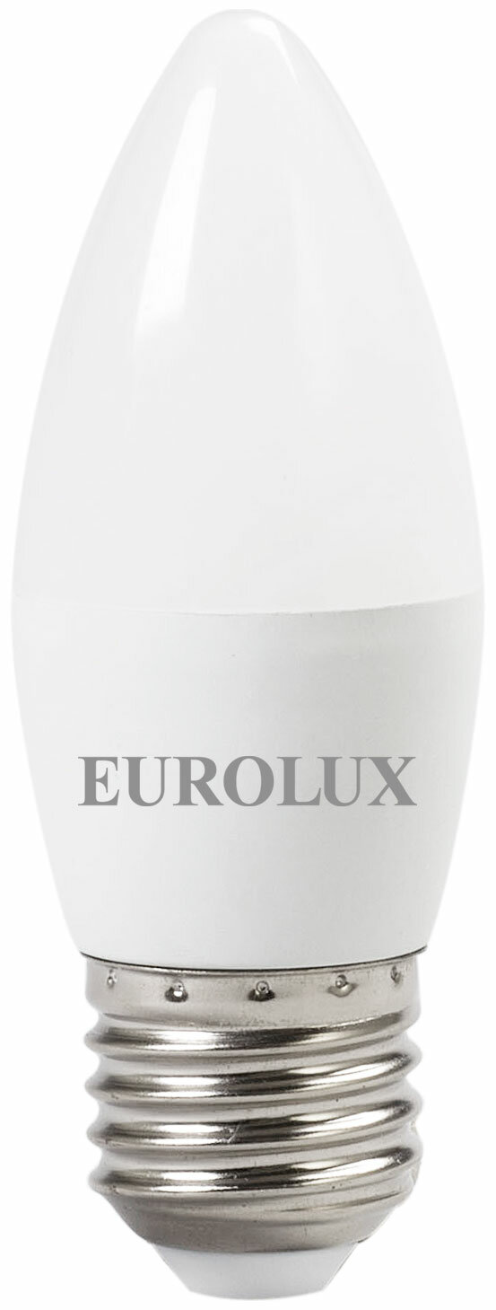 Лампа светодиодная Eurolux LL-E-C37-6W-230-4K-E27 (свеча 6Вт нейтр. Е27) белый