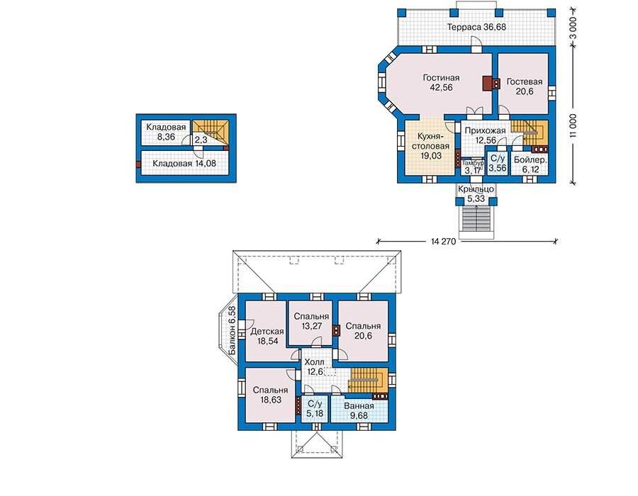 Проект дома Plans-61-50 (231 кв.м, газобетон) - фотография № 3