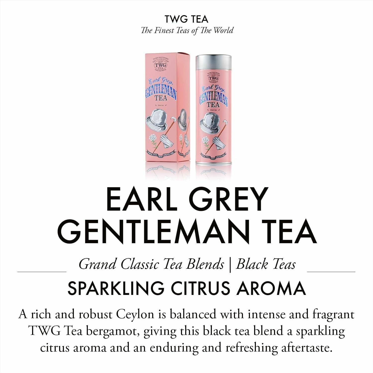 Черный чай TWG Earl Grey Gentleman Бергармот и роза, 2 x 100г - фотография № 2