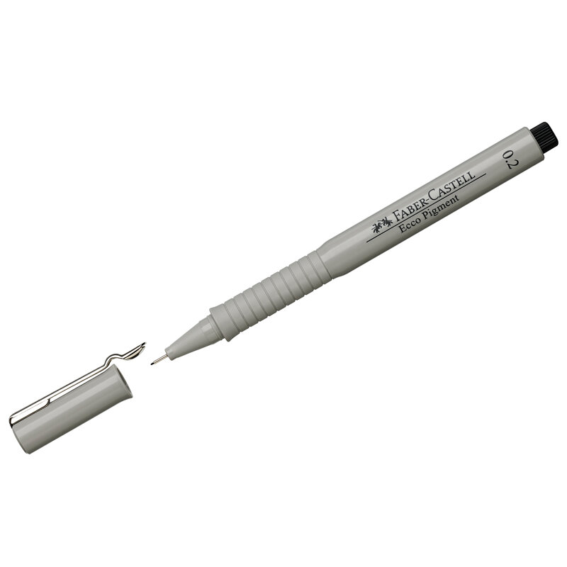 166299 Ручка капиллярная Faber-Castell "Ecco Pigment" черная, 0,2мм