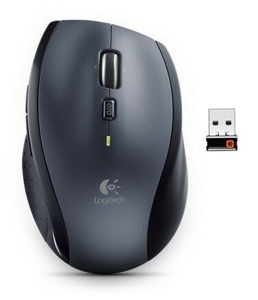 Мышь Logitech M705 серебристый/черный лазерная (1000dpi) беспроводная USB1.1 для ноутбука (5but)