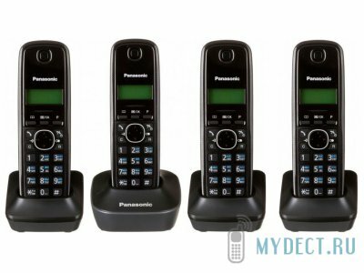 Радиотелефон PANASONIC KX-TG1614RUH PRO (4 радиотрубки В комплекте) черно-серый