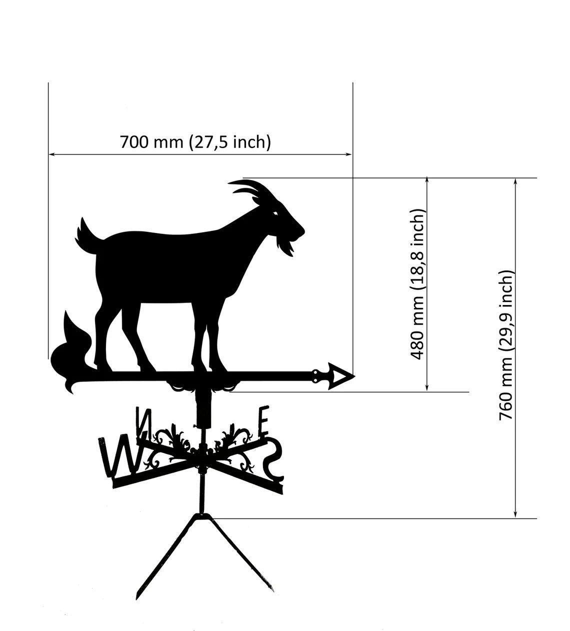 Флюгер металлический Козел - фотография № 1