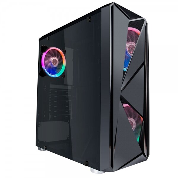 Корпус 1STPLAYER FIREROSE F4, ATX, без БП, черный (F4-3R1)