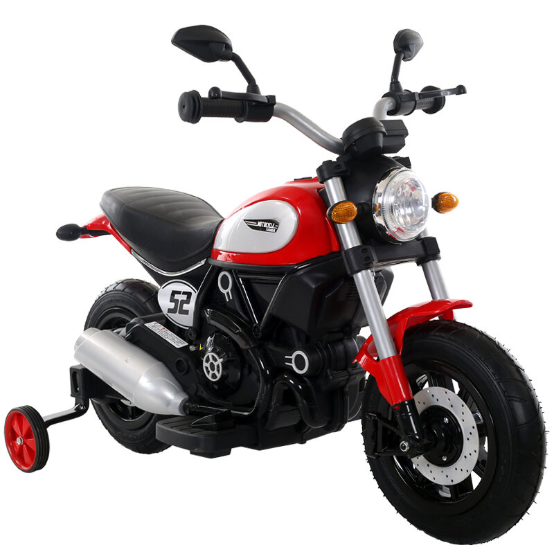 Электромобили, квадроциклы и мотоциклы QIKE Детский мотоцикл Qike Чоппер красный - QK-307-RED