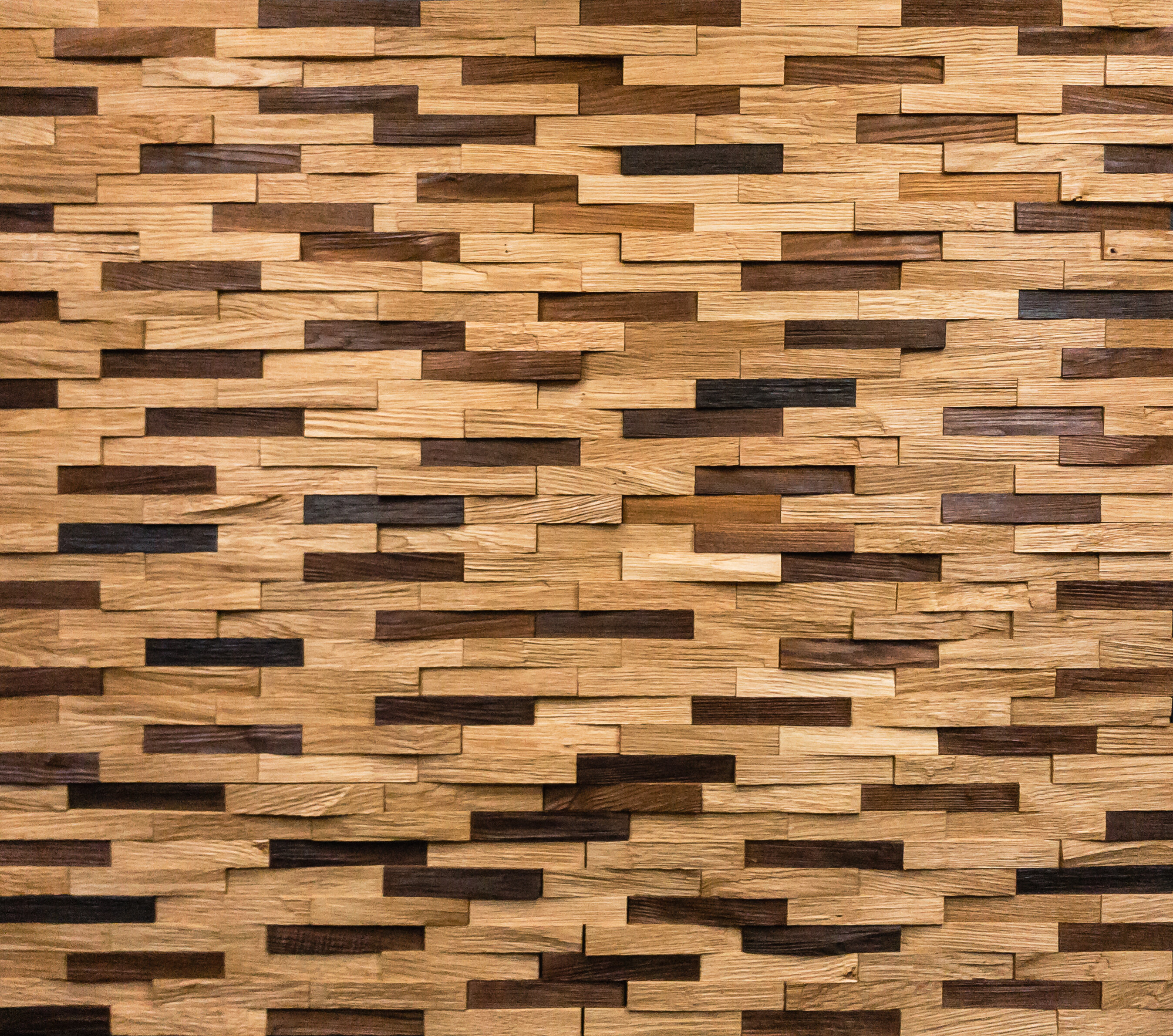Стеновые деревянные панели 3D (дуб/термоясень) Корза Микс