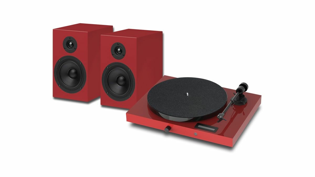 Проигрыватели винила Pro-Ject SET JUKEBOX E1 + SPEAKER BOX 5 RED/RED