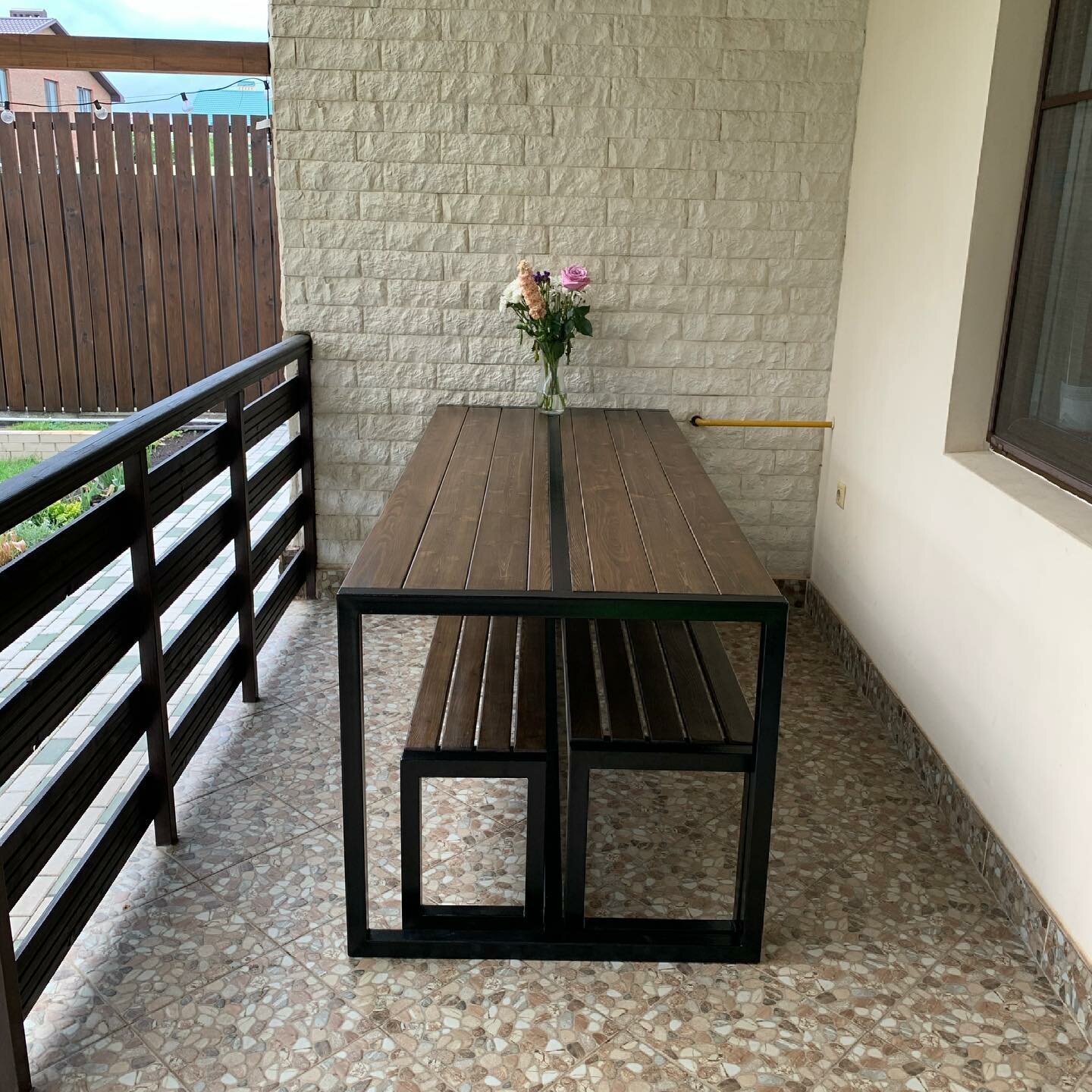 Набор Мебели - Лофт - 1 (1.8 м.) (1 стол + 2 скамьи без спинки) - фотография № 4