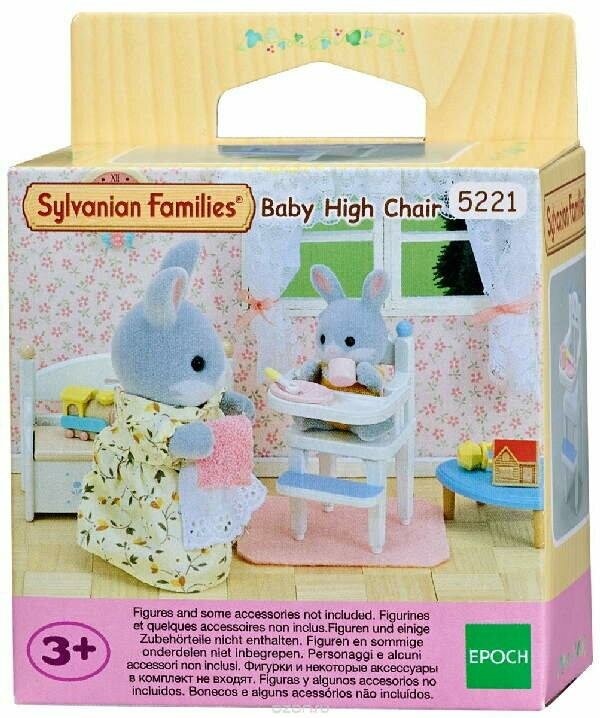 Мебель для фигурок Sylvanian Families "Стульчик для кормления малыша", с аксессуарами, в коробке