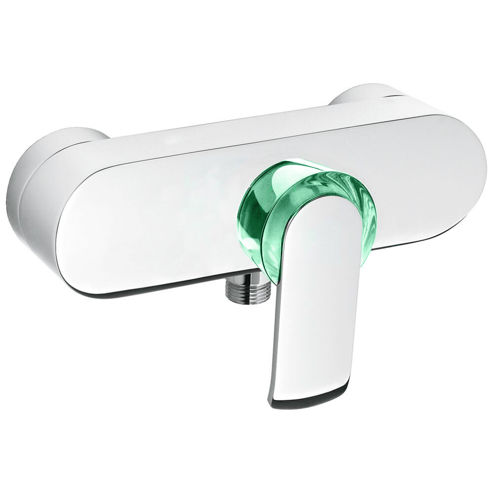 Смеситель однорычажный для душа с подключением шланга, хром / зеленоватый хрусталь Kludi JOOP! 55423H775
