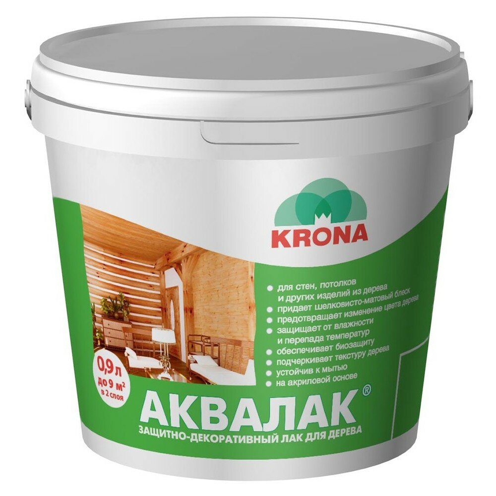 Лак акриловый KRONA Аквалак защитно-декоративный