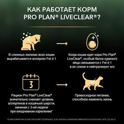 Purina Pro Plan LiveСlear для стерилизованных кошек и кастрированных котов, с индейкой - фотография № 3