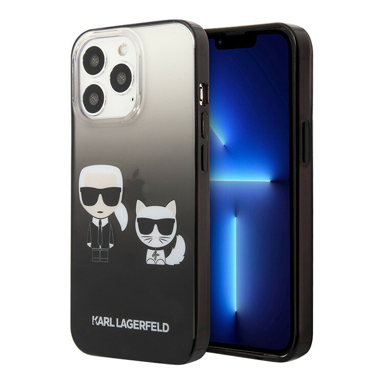 Karl Lagerfed Чехол Lagerfeld Karl & Choupette Hard Gradient для iPhone 13 Pro, черная рамка