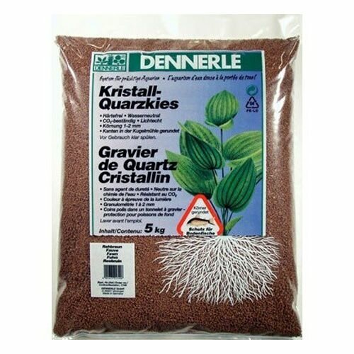 Dennerle Аквариумный грунт Dennerle CRYSTAL QUARTZ GRAVEL, гравий 1-2 мм, темно-коричневый, 5 кг