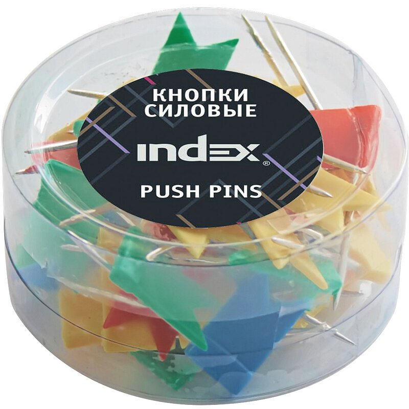 INDEX Кнопки силовые «Флажки», 20 мм, 50 штук, в пластиковой баночке