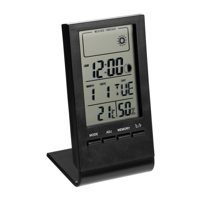 Термометр электронный LTR-06, комнатный, гигрометр, будильник, 1хLR1140 черный - фотография № 1
