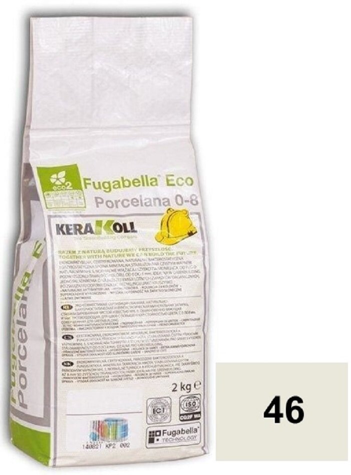 Kerakoll Fugabella Eco Porcelana 0-8 Цементная затирка для швов 2 кг (№44 Cemento)