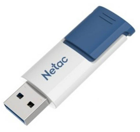 Флеш Диск Netac U182 Blue 64Gb , USB3.0, сдвижной корпус, пластиковая бело-синяя