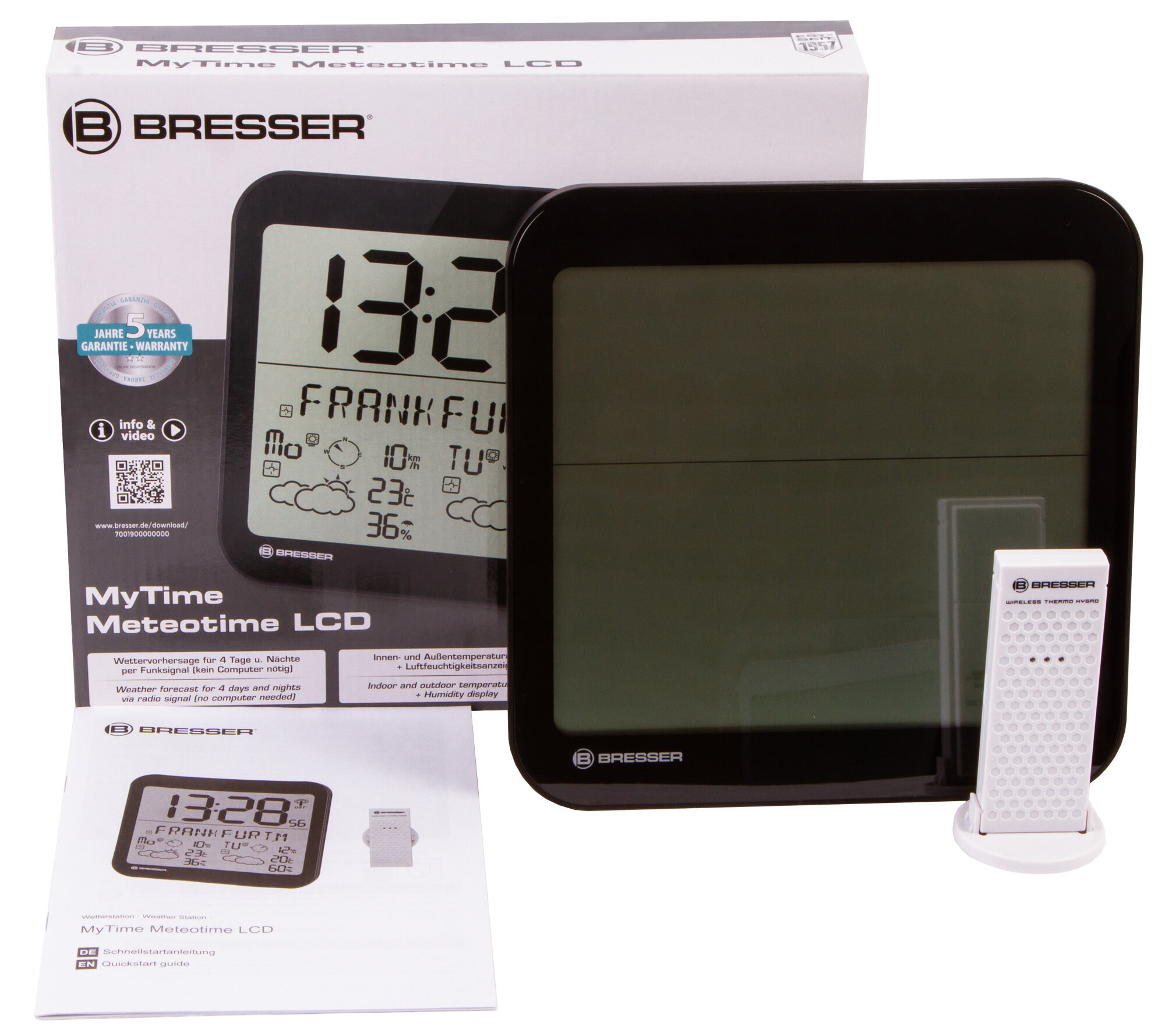 Часы настенные Bresser MyTime Meteotime LCD, черные - фотография № 3