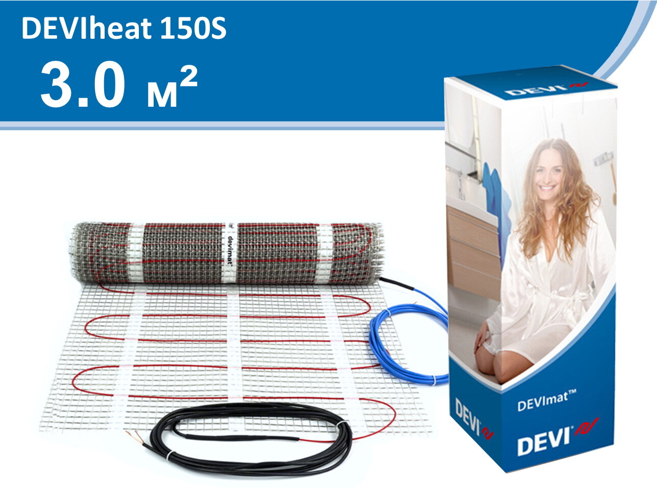 Нагревательный мат (3 м2) Devimat DSVF-150, 450 Вт 0,5x6 м