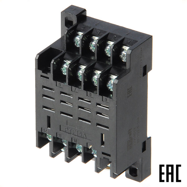 фото Розетка РР102-4-10A 23958DEK для промежуточных реле ПР102 на 10А 4 контакта DEKraft (2 шт. в комплекте)