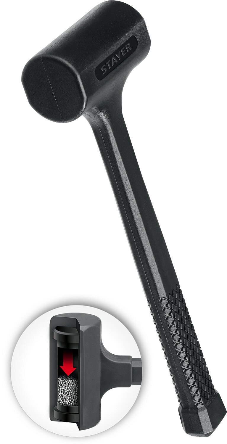 фото STAYER 40 мм, 900 г, цельнолитой безынерционный слесарный молоток, Professional (2042-900)