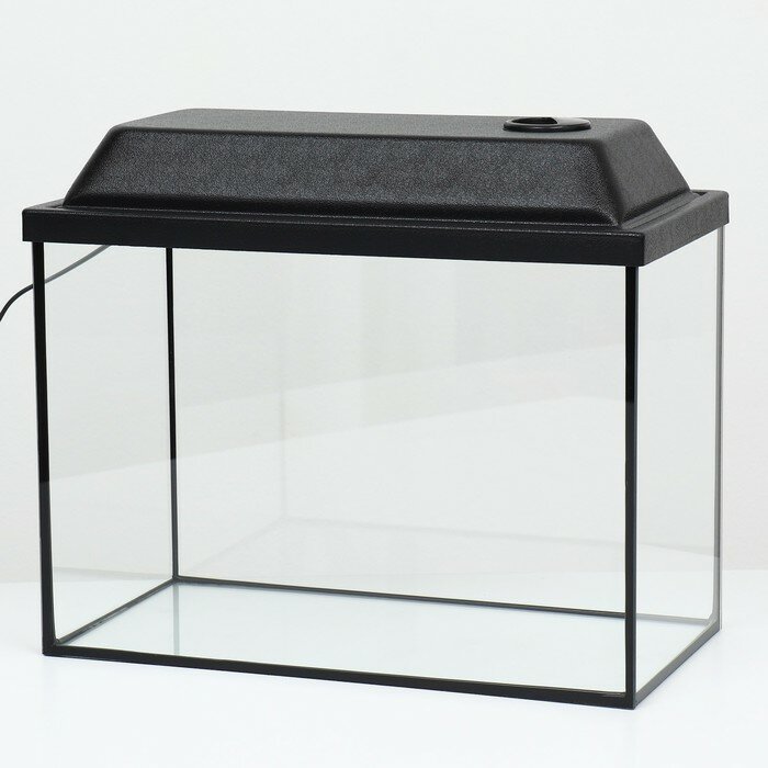 Пижон Аквариум прямоугольный с крышкой, 20 литров, 36 х 19 х 29/34 см, чёрный - фотография № 3