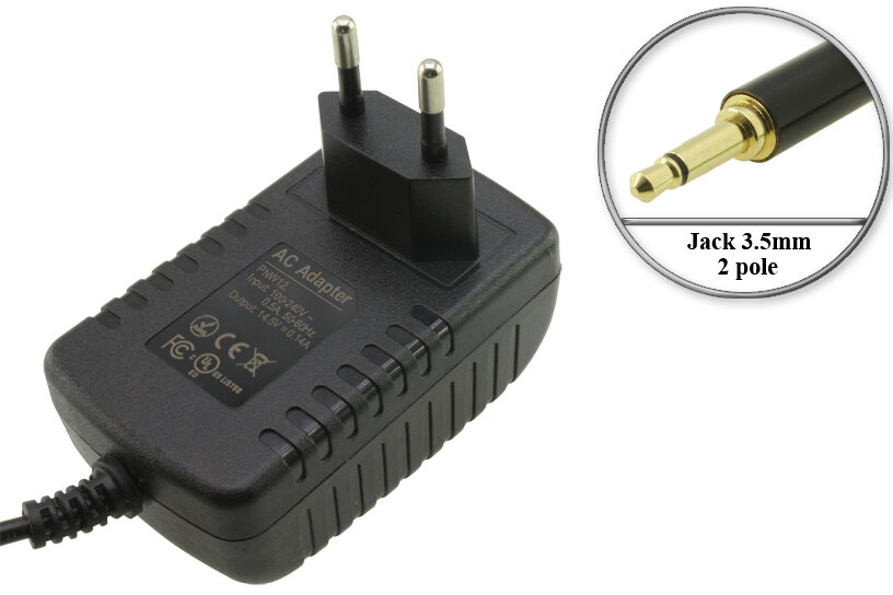 Адаптер (блок) питания 14.5V, 0.14A, Jack 3.5mm 2pole (PNW12, NL12), зарядное устройство для Gardena Accu3, Accu4, Accu6 и др.