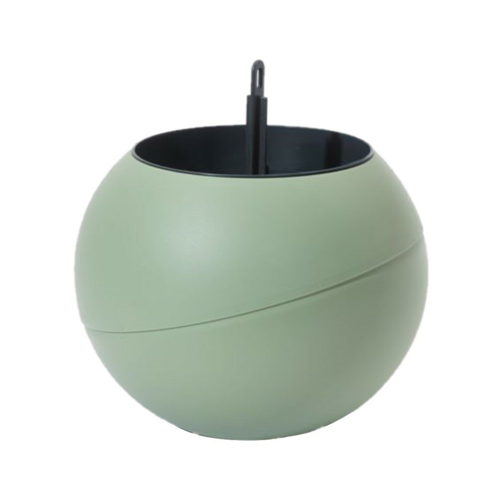 фото Кашпо пластиковое подвесное Глобус оливковый d13,5 см h13,5 см 1 л, 1 упаковка в заказе