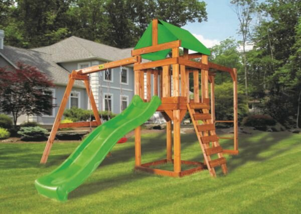 Детская игровая площадка Babygarden Play 4 светло-зеленая вместимость 5-8 детей, материал дерево/пластик/сталь, безопасная конструкция