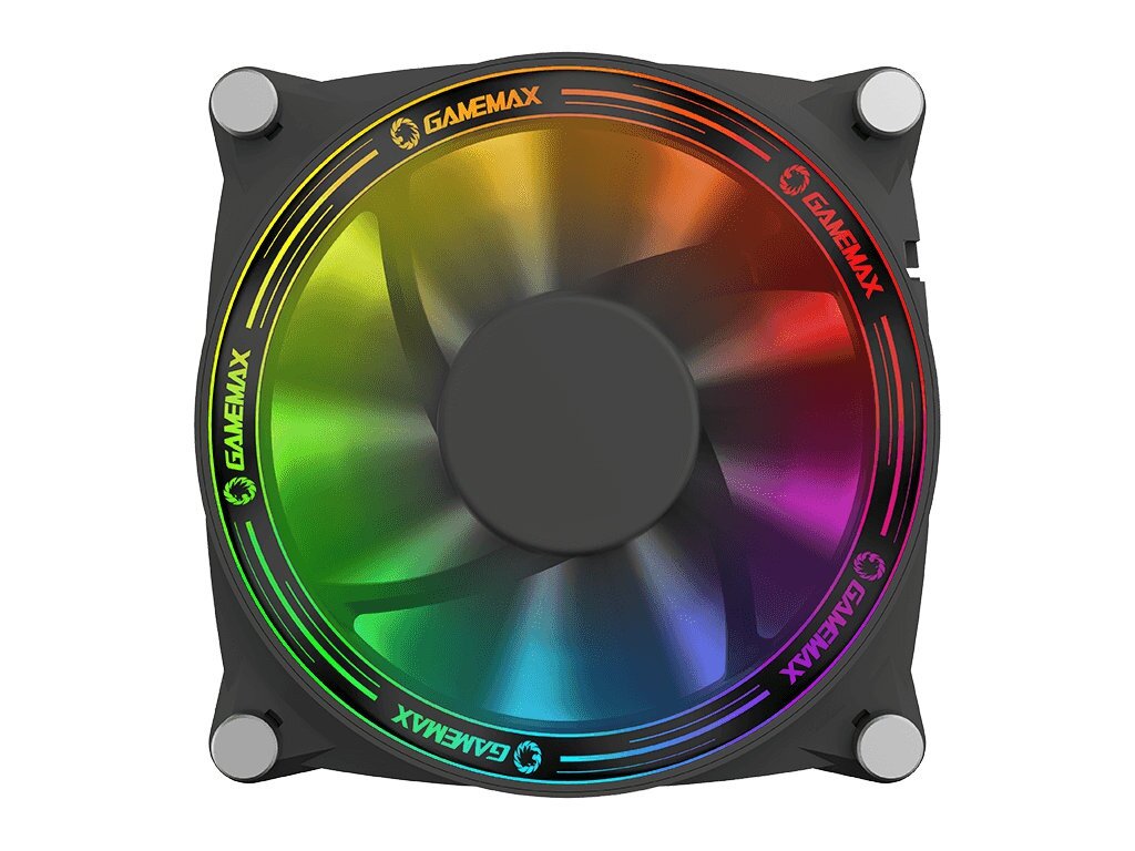 Вентилятор для компьютера 120х120х25 GameMAX GMX-12-RBB Rainbow ARGB 3+4pin (гидрод. подшип.)