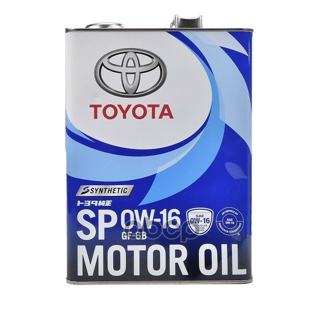 Масло Моторное Toyota Motor Oil Sp 0W16 Gf-6B Синтетическое 4Л. Япония. TOYOTA арт. 0888013105