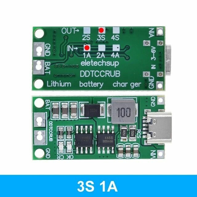 Плата зарядного устройства литий-ионной батареи 3S 1A