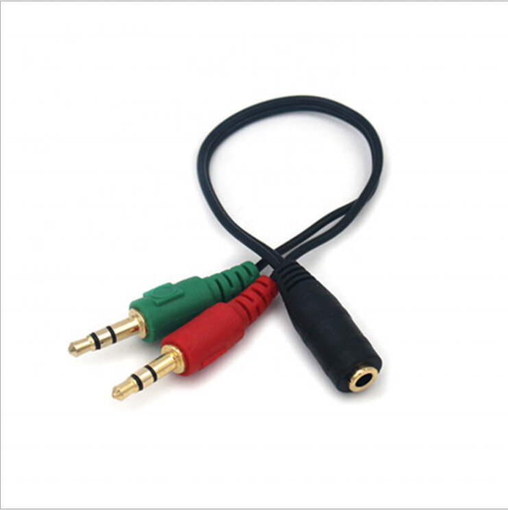 Переходник - разветвитель GSMIN RT-16 Mini Jack 3.5 мм 4pin на микрофон и наушники 2 x Mini Jack 3.5мм (20см) (Черный)