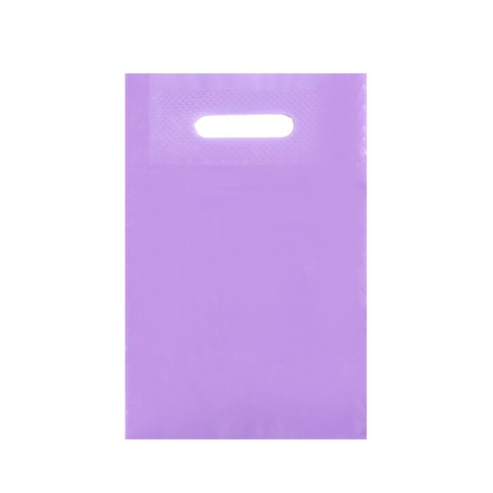 Пакет полиэтиленовый с вырубной ручкой, Фиолетовый 20-30 См, 30 мкм (50 шт) - фотография № 1