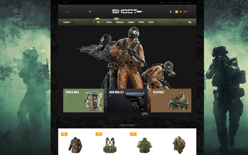 Шаблон OpenCart Millitary Шаблон OpenCart