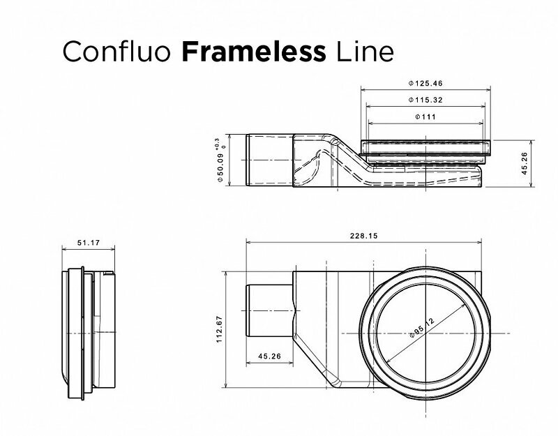 Душевой лоток Pestan Confluo Frameless Line 550 Black Matte 13701319 с решеткой Черный матовый / полая под плитку - фотография № 7