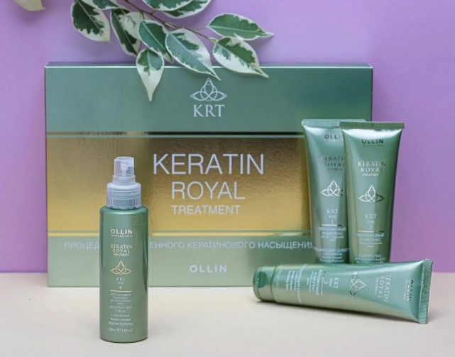 OLLIN PROFESSIONAL/ Набор KERATIN ROYAL TREATMENT для поврежденных волос 4*100 мл