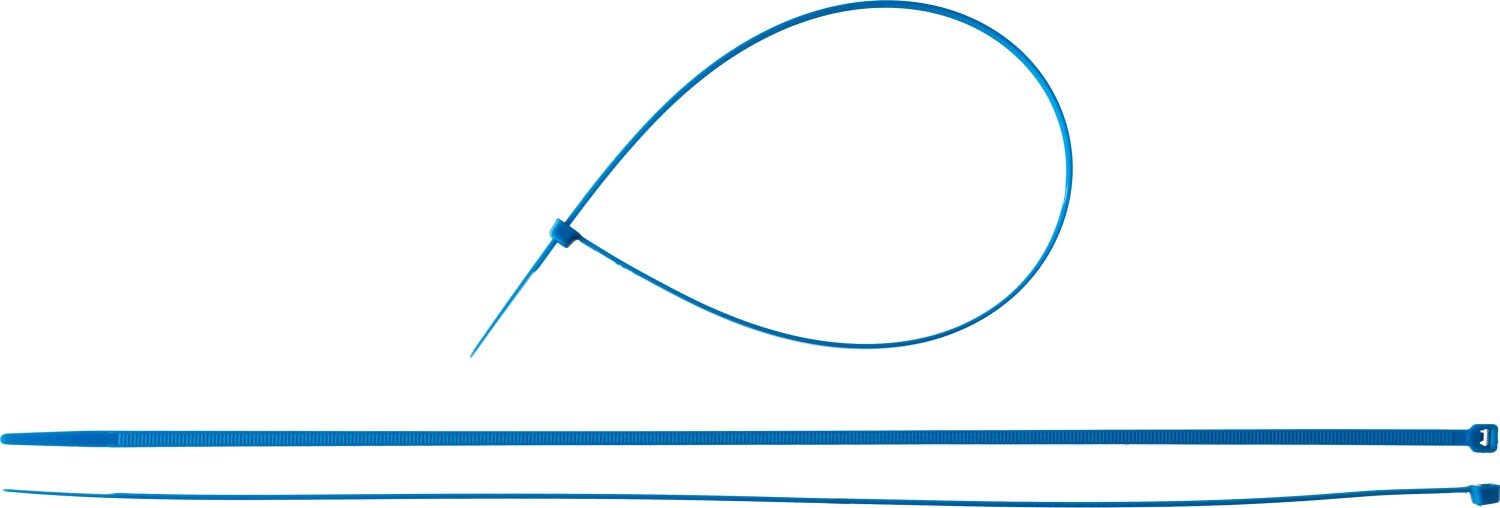 ЗУБР КС-С1 4.8 x 400 мм, нейлон РА66, кабельные стяжки синие, 100 шт, Профессионал (309070-48-400) - фотография № 1
