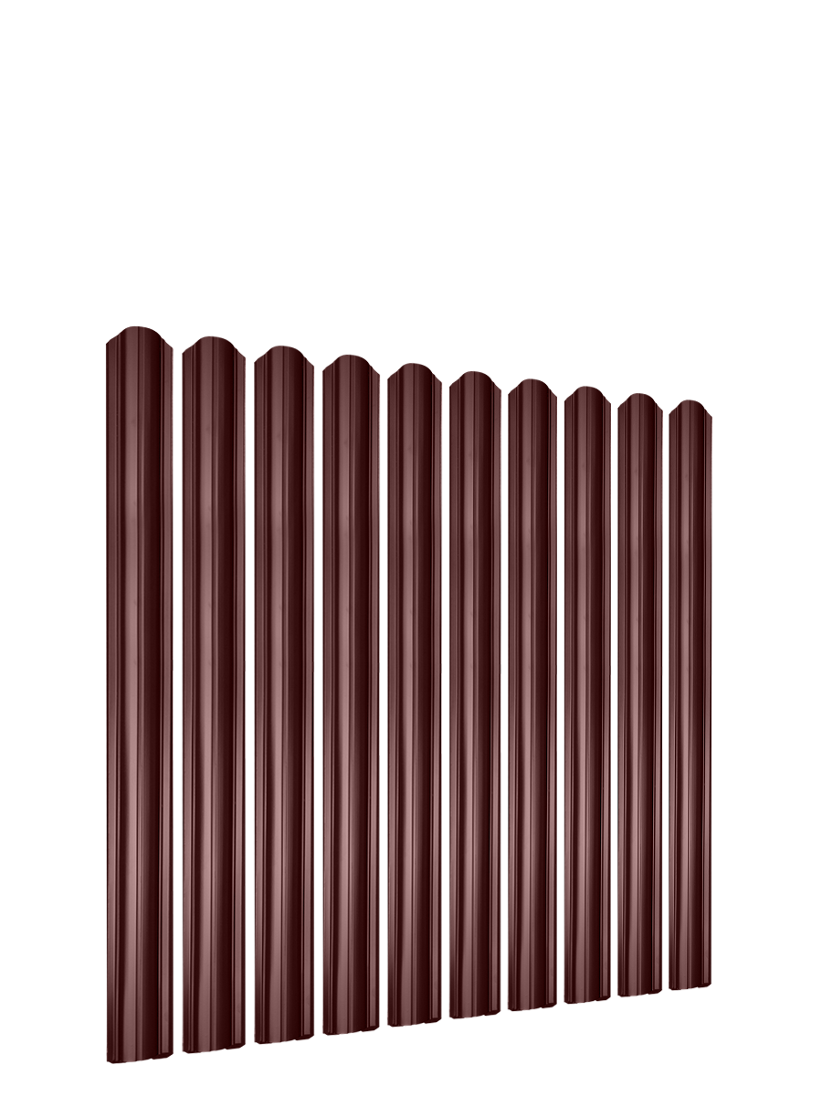 Штакетник Радиусный 10 шт, 1,2м, толщ 0,45 мм, шоколад - фотография № 4
