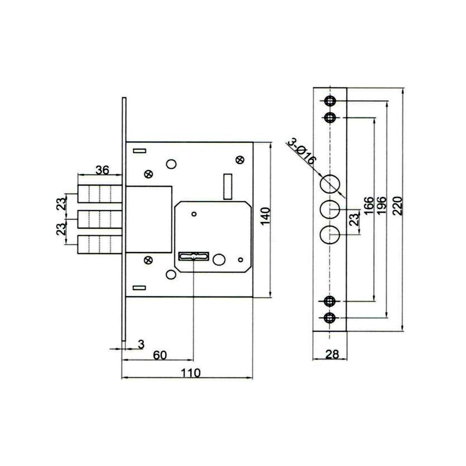 Замок дверной DOORLOCK 9257K, сувальдный, хромированный - фотография № 2