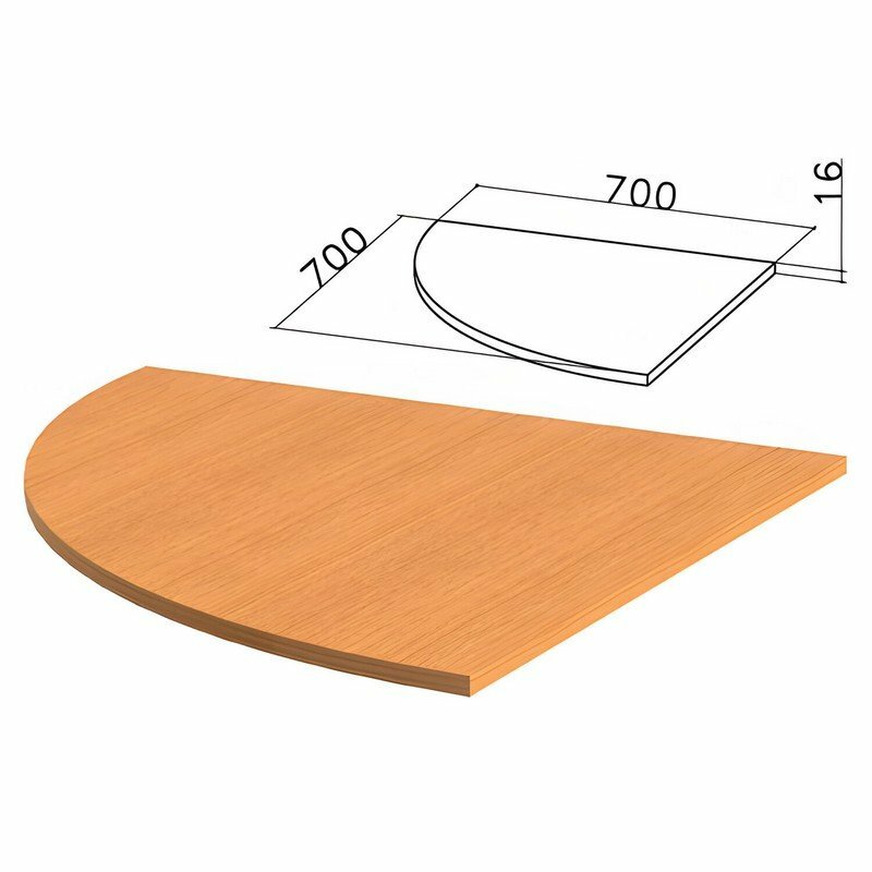 фото Стол приставной угловой "Фея", 700х700х750 мм, без опоры (640072), орех милан, ПФ09.5