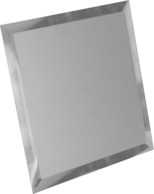 Зеркальная плитка Квадратная зеркальная серебряная плитка с фацетом 10мм КЗС1-02 20x20 (цена за штуку)