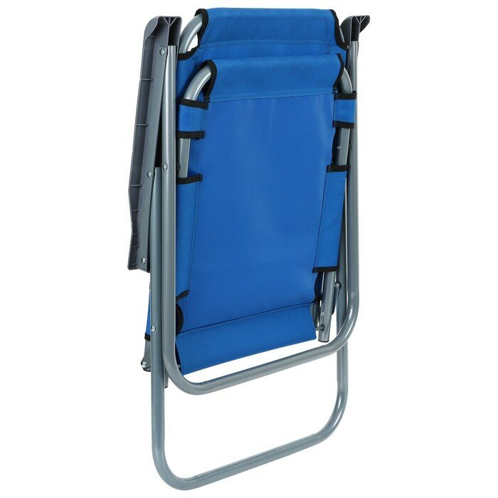 Кресло туристическое, с подлокотниками, до 100 кг, размер 55 х 46 х 84 см, цвет синий - фотография № 3