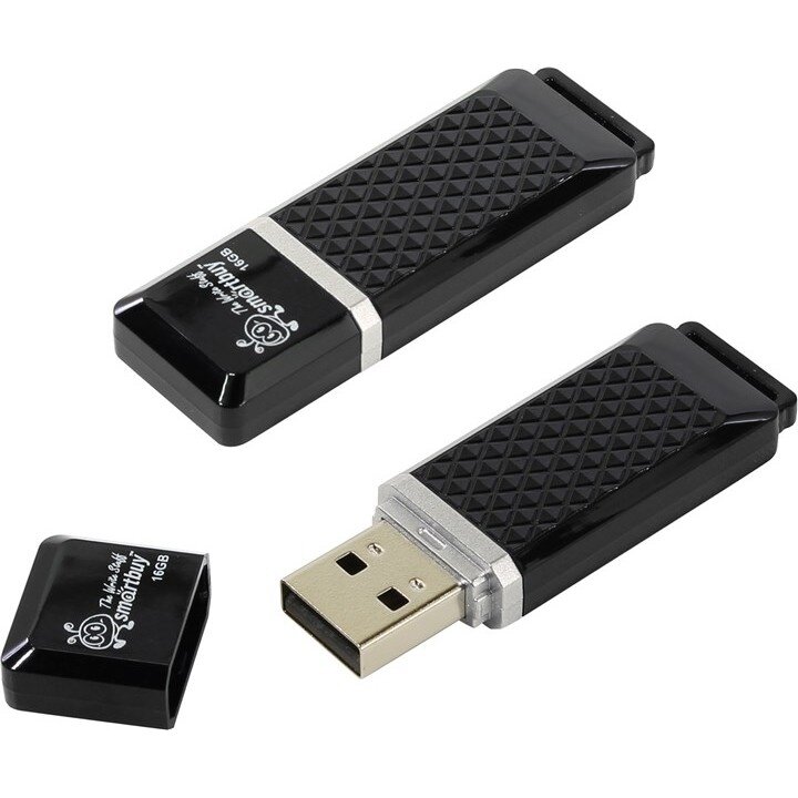 Smartbuy USB Drive 16Gb Quartz series Black SB16GBQZ-K