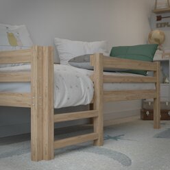 Детская кроватка 160x70/ Кровать односпальная деревянная «Тедди»/ Односпальная детская кровать с бортами