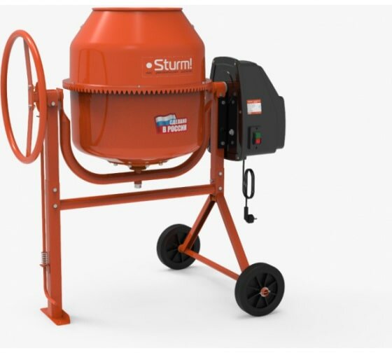 фото CM20160RF Бетономешалка Sturm! 850Вт, 160л, 30 об/мин, россия, чуг. венец Sturm!