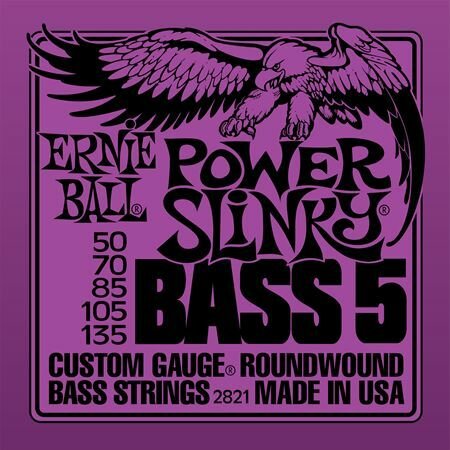 Струны для бас-гитары Ernie Ball 2821 Power Slinky 5-string Nickel Wound Bass 50-135