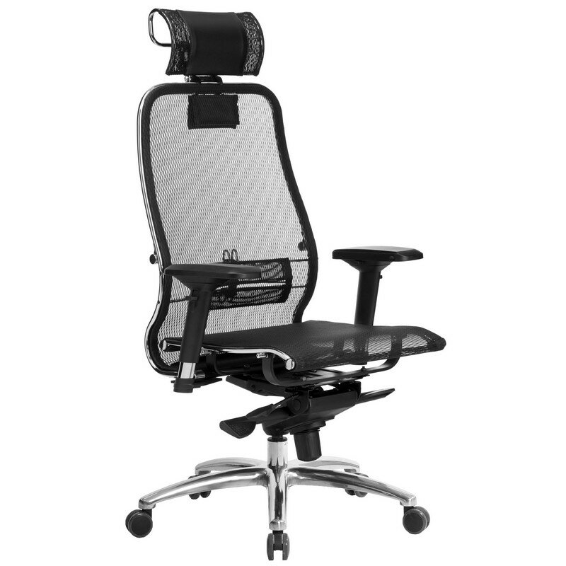 Кресло для руководителя Метта Samurai S-3.04 черное (сетка/кожа/металл)